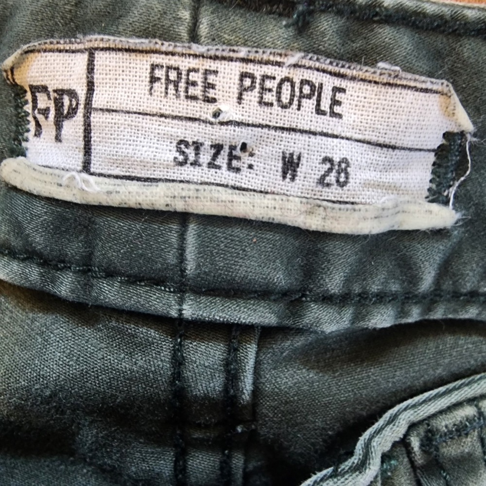 Free People Jeans Women's Size 26 Green Skinny Zipper Detail Garment Dyed Soft - Picture 10 of 10